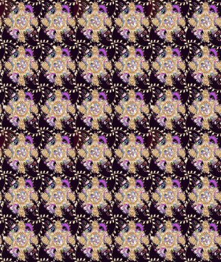 Düz Çiçek Elementleri Tasarımı. Renkli Bahar Teması eskiz kalıbı. Raster illüstrasyonu. Taslak desenli, modaya uygun kumaş deseni. Şirin çiçek elementleri..