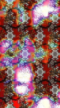 El çizimi Raster çizimi. Parlak elementlerin. Çizim çiçek deseni duvar kağıdı, web sitesi arkaplanı, paket kağıdı, davetiye, broşür, pankart veya web sitesi için kullanılabilir.