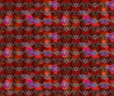 Çiçekli güzel suluboya desen. Kahverengi, kırmızı ve siyah renklerde. Raster illüstrasyonu.