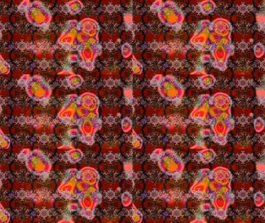 Sanat, çiçeklere ilham verir ve arka plan bırakır. Raster deseni. Karalama çiçekleri çizim kalıbı. Kahverengi el çizimi desen.