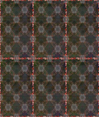 Raster illüstrasyonu. Raster illüstrasyonu. Şirin karalama çiçekleri olan kusursuz çiçek desenleri. El yapımı çiçek ve bitki koleksiyonu. Eskiz stili gri ve kahverengi renklerde.