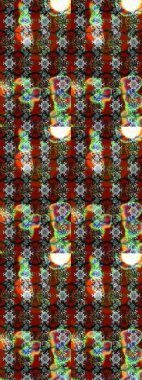 Kahverengi, gri ve kırmızı kahverengi, gri ve kırmızı. 1950-1960 motifleri. El çizimi çiçek unsurları olan soyut çizim raster deseni. Retro tekstil tasarım koleksiyonu. Çiçekli ipek eşarp..