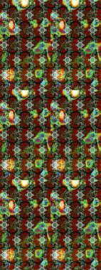 Renkli Bahar Teması eskiz kalıbı. Çiçeksel fantezi tasarımı ve parlak bir arka plan çizimi. Düz Çiçek Elementleri Tasarımı.