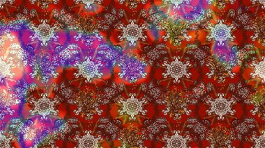 Soyut etnik raster çizim kalıbı. Kabile sanatı boho baskısı, klasik çiçek arkaplanı. Arkaplan dokusu, duvar kağıdı, çiçek teması kahverengi, kırmızı ve mor renkler.