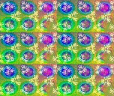 Raster illüstrasyonu. Suluboya tarzında yeşil renkte. Küçük çiçekli bahar deseni çiz.