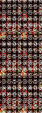 Raster düz çiçek çizim deseni. Siyah renkli çiçekler. Tasarım hediye paketi, tebrik kartları, posterler ve afiş tasarımı.