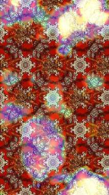 Raster illüstrasyonu. Küçük çiçekli şirin bir desen. Çiçek ve yapraklı çiçek deseni.