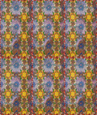 Kahverengi ve nötr renklerde. 3 boyutlu çiçekler, pürüzsüz. Raster illüstrasyonu.