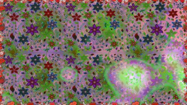 Küçük renkli çiçekler. Çiçekli bahar çiçekleri. Kusursuz. Küçük çiçekte güzel bir desen. Motley illüstrasyonu. Moda baskıları için zarif bir şablon.