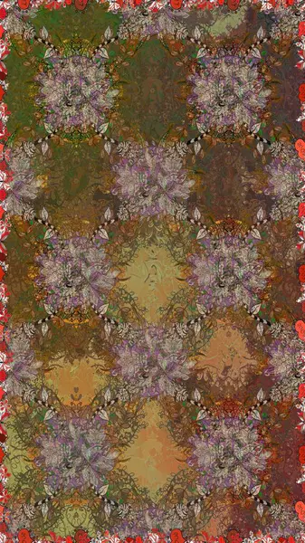 Küçük çiçekte güzel bir desen. Kahverengi çiçekli bahar çiçekleri. Moda baskıları için zarif bir şablon. Motley illüstrasyonu. Küçük renkli çiçekler..