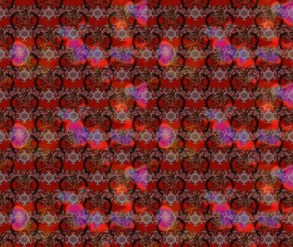 Çiçekli güzel suluboya desen. Kahverengi, kırmızı ve siyah renklerde. Raster illüstrasyonu.