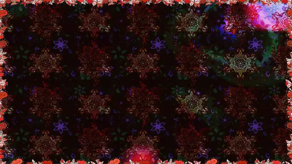 Hediye ambalaj kağıdı, tebrik kartları, posterler ve pankart tasarımı. Siyah ve kahverengi renkte çiçekler. Raster düz çiçekleri pürüzsüz desen.