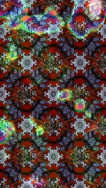 Raster illüstrasyonundaki çiçek desenli çizim. Kahverengi, gri ve kırmızı renkte çiçekler.