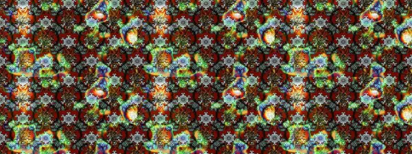 Raster illüstrasyonu. Kahverengi, yeşil ve gri renklerde güzel bir tekstil. Suluboya çiçekli çiçek deseni.