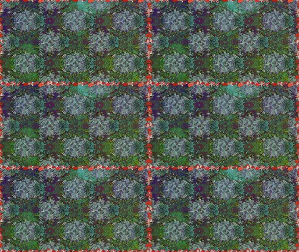 Gömlek baskısı için çiçek boyası. Yeşil ve gri renkli çiçekler. Çiçeksiz desenli arka plan.