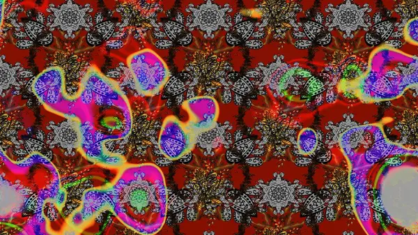 Gri, kırmızı ve kahverengi renkte çiçekler. Renkli gri, kırmızı ve kahverengi çizim deseni. Tekstil ve kapak tasarımı için mükemmel. Elle çizilmiş sonbahar çiçeği deseni. Doodle tarzı.