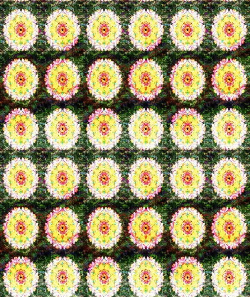 Çiçek duvar kağıdı. Raster illüstrasyonu. Çizim kalıbı. Renkli süs kenarı. Yeşil renklerde. Hint süsü..