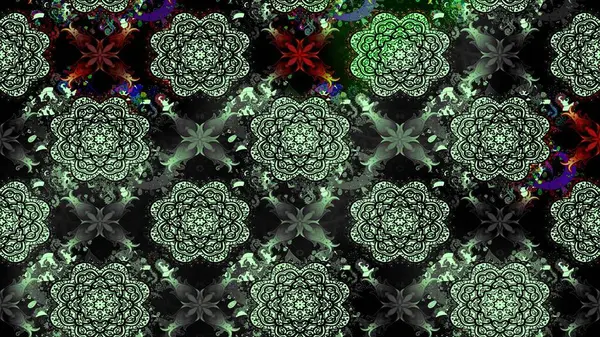 Renkli çizim kalıbı. Çiçek duvar kâğıdı. Siyah renkli şirin tekstil. Çiçek arkaplan. Raster illüstrasyonu.