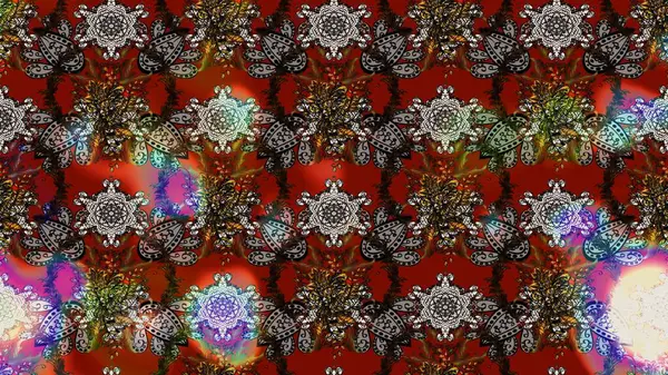 Of doodle elements. Hand drawn Raster illustration. Sketch flower pattern can be used for wallpaper, website background, wrapping paper, invitation, flyer, banner or website.