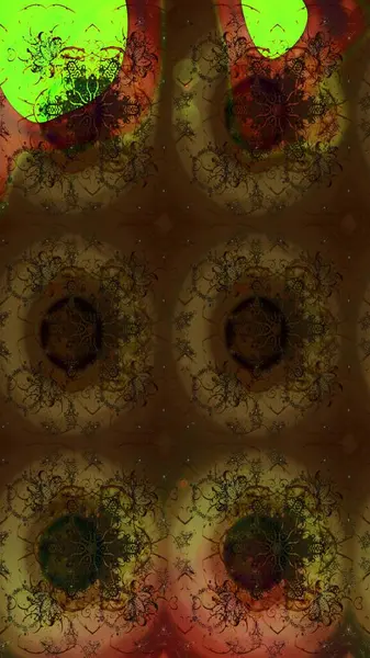 Kahverengi renkler ve parlak çiçekler üzerine soyut çizim deseni. Çiçeksel elementlerle süslenmiş zarif raster dokusu. Küçük çiçekte şirin bir çiçek deseni var..