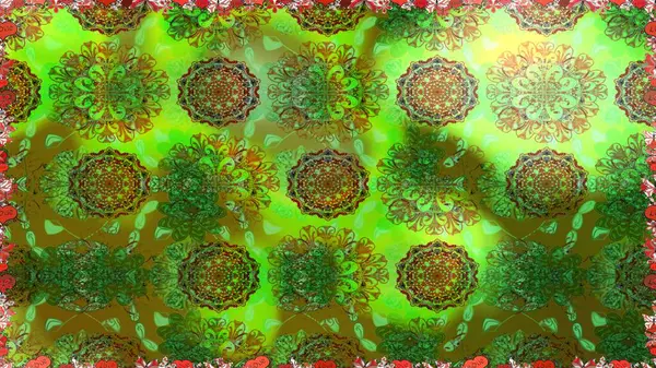 Sevimli küçük çiçek desenle. Raster resim. Çiçek desenli çiçek ve yaprakları ile.