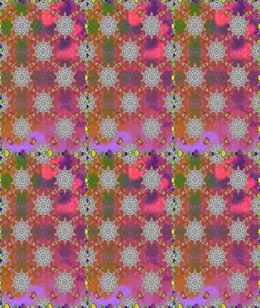 Gri ve pembe renkli çiçekler. Düz Çiçek Elementleri Tasarımı. Sevimli çiçek raster deseni. Renkli Bahar Teması Kusursuz Arkaplan.