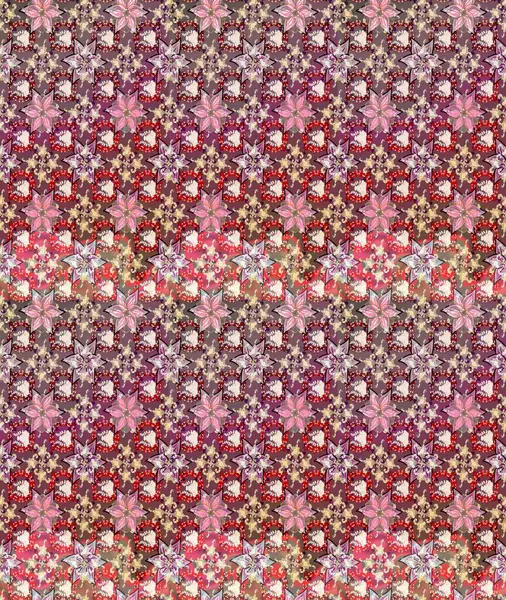 Kahverengi renklerde. Raster illüstrasyonu. Çiçek buketleriyle klasik tarzda eskiz deseni.