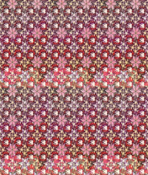 Kahverengi renklerde. Raster illüstrasyonu. Çiçek buketleriyle klasik tarzda eskiz deseni.