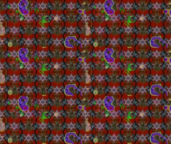 Raster resim. Elle çizilmiş. Güzel kumaş deseni. Doodle çiçekler ve dalları, otlar ve çiçekler.