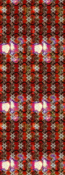 Raster illüstrasyonundaki çiçek desenli çizim. Kahverengi, kırmızı ve siyah renkte çiçekler.