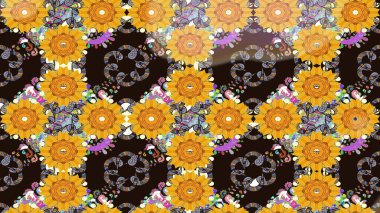 Küçük çiçekte güzel bir çiçek deseni var. Çiçekli çiçek deseni, suluboya. Raster deseni.