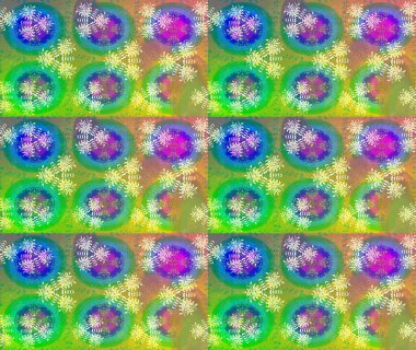 Raster illüstrasyonu. Suluboya tarzında yeşil renkte. Küçük çiçekli bahar deseni çiz.