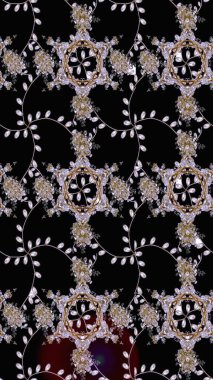 Siyah, nötr ve kahverengi renklerde bahar çiçekleri. Raster illüstrasyonu. Raster çiçek desenli ve çiçekli..