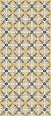 Geleneksel oryantasyon süsü. Kusursuz klasik raster nötr, gri, bej ve altın desenli. Klasik vintage arkaplan.