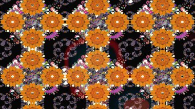 Raster Henna tarzı. Sınır Kızılderili çiçekli paisley patten. Etnik Mandala havlusu. Taslak süsleme izi. Tebrik kartı arkaplanı, boyama kitabı, arkaplan, tekstil için kullanılabilir.