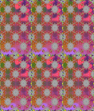 Gri ve pembe renkli çiçekler. Düz Çiçek Elementleri Tasarımı. Sevimli çiçek raster deseni. Renkli Bahar Teması Kusursuz Arkaplan.