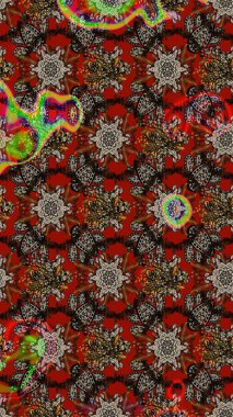 Çiçekler kahverengi, kırmızı ve gri renklerde. Raster illüstrasyonunda çiçek deseni çizimi.