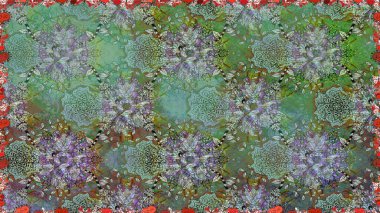 Raster Dikişsiz güzel kumaş desen. Çiçek deseni. Düz çiçek öğeleri tasarım. Bahar Tema Dikişsiz desen arka plan rengi.