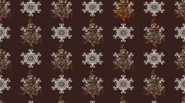 Çiçek desenli eskiz, yaz çiçekleri. Kahverengi renkli çiçekler. Düz Çiçek Elementleri Tasarımı. Renkli Bahar Teması çizim şablonu.