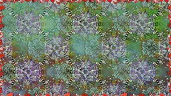 Raster Dikişsiz güzel kumaş desen. Çiçek deseni. Düz çiçek öğeleri tasarım. Bahar Tema Dikişsiz desen arka plan rengi.