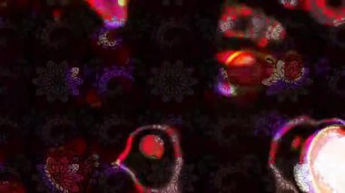 Renkli unsurlarla hareketli arka plan görüntüleri. Çiçekler. Eski model. Bayrak tarzı. Video kaydı. Şablon. Döngü. Kusursuz.. 