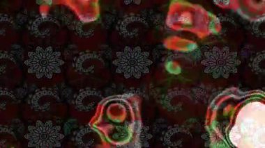 Renkli unsurlarla hareketli arka plan görüntüleri. Çiçekler. Eski model. Bayrak tarzı. Video kaydı. Şablon. Döngü. Kusursuz.. 