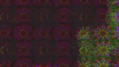 Renkli unsurlarla hareketli arka plan görüntüleri. Çiçekler. Eski model. Bayrak tarzı. Video kaydı. Şablon. Döngü. Kusursuz.. 