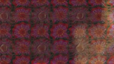 Renkli unsurlarla hareketli arka plan görüntüleri. Çiçekler. Eski model. Bayrak tarzı. Video kaydı. Şablon. Döngü. Kusursuz.. 