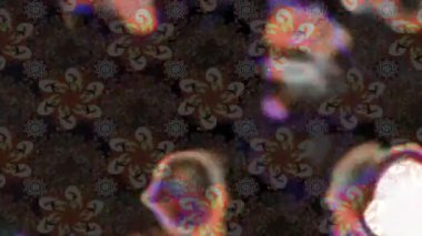 Renkli unsurlarla hareketli arka plan görüntüleri. Çiçekler. Eski model. Bayrak tarzı. Video kaydı. Şablon. Döngü. Kusursuz.. 