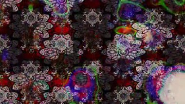 Renkli unsurlarla hareketli arka plan görüntüleri. Çiçekler. Eski model. Bayrak tarzı. Video kaydı. Şablon. Döngü. Kusursuz.. 