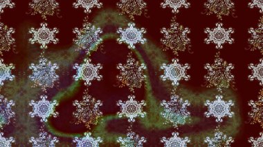 Çiçek desenli çizim. Raster illüstrasyonu. Kahverengi renkli Asyalı tekstil.