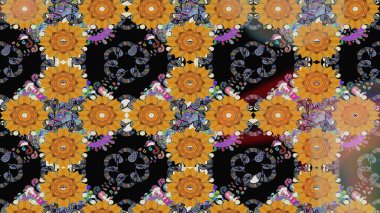 Çizim çiçek deseni duvar kağıdı, web sitesi arka planı, ambalaj kağıdı, davetiye, broşür, afiş veya web sitesi için kullanılabilir. Parlak elementlerin. El çizimi Raster illüstrasyonu.