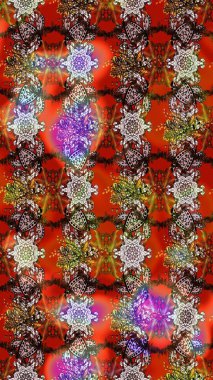 Kahverengi, kırmızı ve nötr renklerde güzel çiçekli eskiz deseni, suluboya çiçek deseni, duvar kağıdı, kart veya kumaş için fayanslı. Raster..