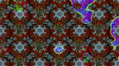 Düz Çiçek Elementleri Tasarımı. Renkli Bahar Teması eskiz kalıbı. Çiçekli çizim şekli. Çiçekler kahverengi, kırmızı ve gri renklerde.